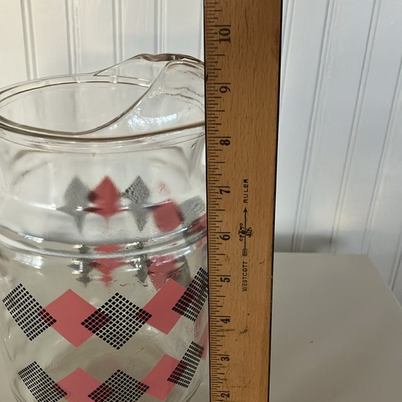 Retro Mid Century Modern Glass Pitcher 2 Quarts - Picture 6 of 9
